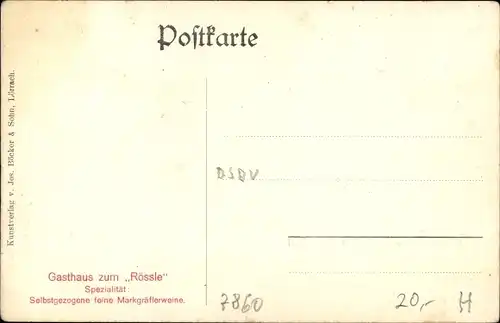 Ak Schopfheim in Baden, Blick auf den Ort im Wiesental, Gasthaus zum Rössle