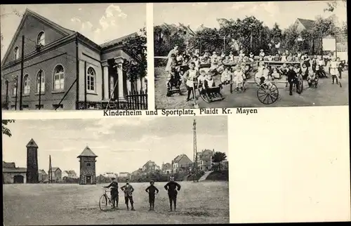 Ak Plaidt in der Eifel, Kinderheim und Sportplatz, Kinder in Rollstühlen