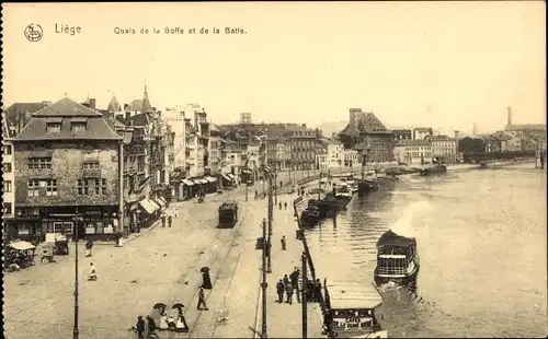 Ak Liège Lüttich Wallonien, Quai de la Goffe et de la Batte
