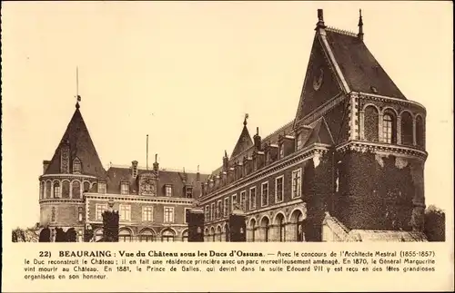 Ak Beauraing Wallonien Namur, Vue du Chateau sous les Ducs d'Ossuna
