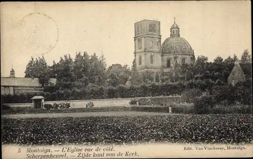 Ak Montaigu Scherpenheuvel Flämisch Brabant, L'Eglise vue de cote