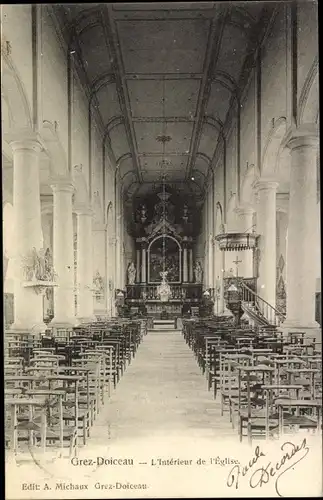 Ak Grez Doiceau Wallonien Brabant, Interieur de l'Eglise