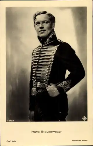 Ak Schauspieler Hans Brausewetter, Portrait, Ufa Film, Ross Verlag 6272 1