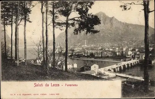 Ak Lecco Lago di Lecco Lombardia, Panorama