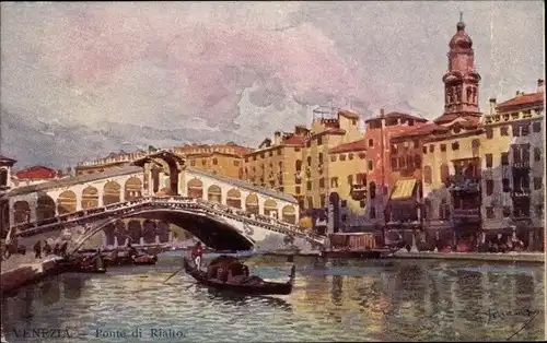 Künstler Ak Venezia Venedig Veneto, Ponte di Rialto