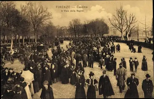 Ak Firenze Florenz Toscana, Cascine, II Viale della Regina