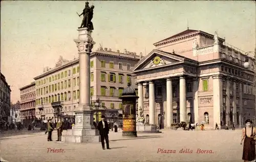 Ak Triest Trieste Friuli Venezia Giulia, Piazza della Borsa