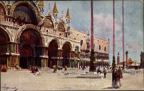 Künstler Ak Venezia Venedig Veneto, Piazza S. Marco