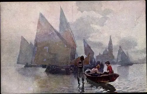 Künstler Ak Venezia Venedig Veneto, Bragozzi