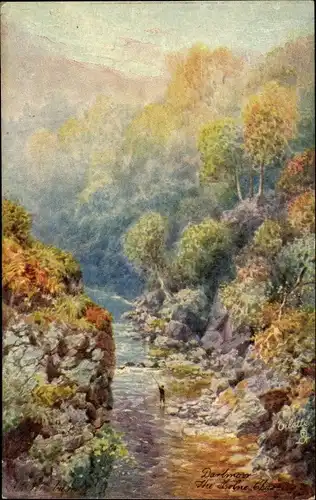 Künstler Ak Wimbush, Picturesque Devon, Dartmoor, Landschaft mit Fluss