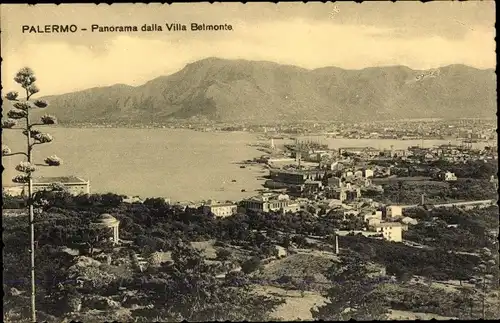 Ak Palermo Sicilia, Panorama dalla Villa Belmonte