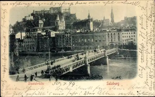Ak Salzburg in Österreich, Staatsbrücke