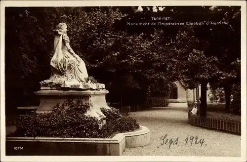 Ak Territet Montreux Kt. Waadt, Monument de l'Impératrice Elisabeth d'Autriche