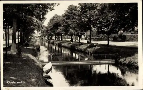 Ak Oosterwolde Ooststellingwerf Friesland, Flusspartie, Brücke