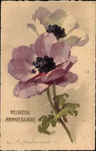 Künstler Litho Klein, Catharina, Blumen, Anemonen