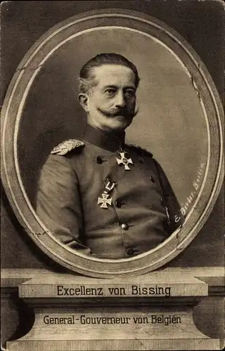Passepartout Ak Exzellenz von Bissing, Genervalgouverneur von Belgien, Portrait
