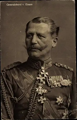 Ak Generaloberst Karl von Einem, Portrait, Orden, Abzeichen
