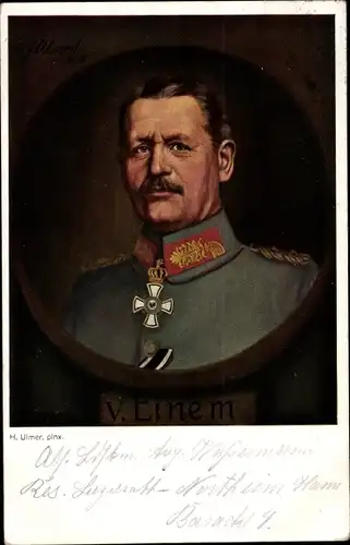 Künstler Ak Ulmer, H., Generaloberst Karl von Einem, Portrait, Uniform