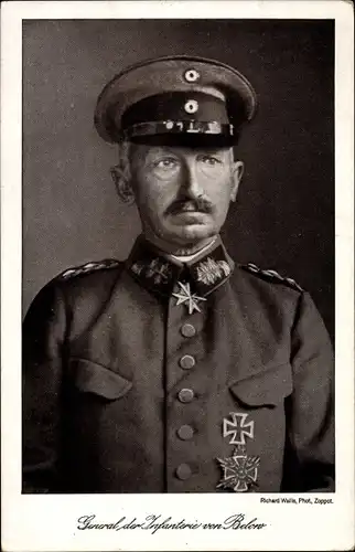 Ak General der Infanterie von Below, Portrait in Uniform, Pour le Merite Orden