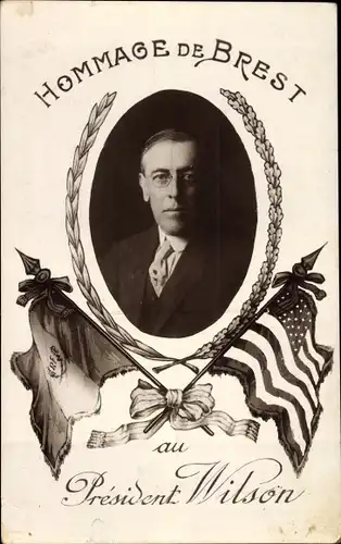 Ak Woodrow Wilson, 28. Präsident der Vereinigten Staaten