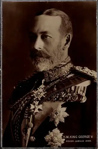 Ak HM King George V, Silver Jubilee 1935, Portrait, Orden