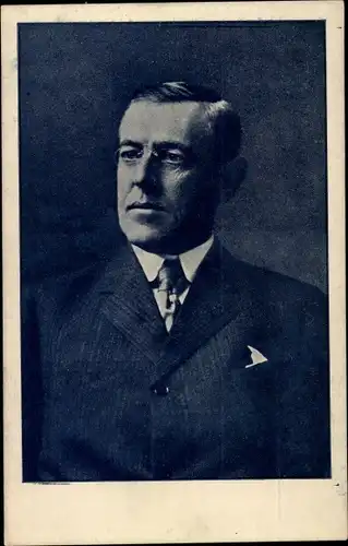 Ak Woodrow Wilson, 28. Präsident der Vereinigten Staaten, Portrait