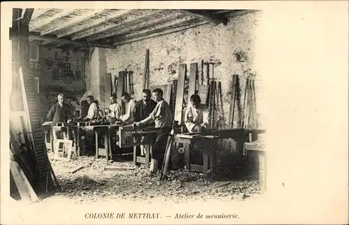 Ak Mettray Indre et Loire, Colonie, Atelier de menuiserie