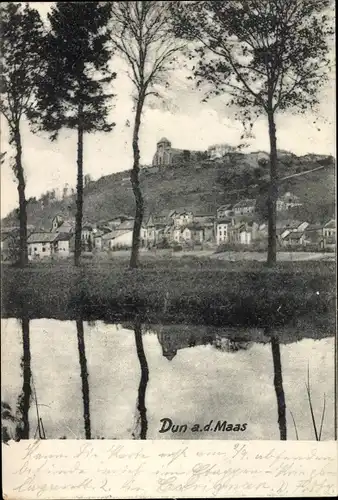 Ak Dun sur Meuse, Blick auf den Ort, Fluss