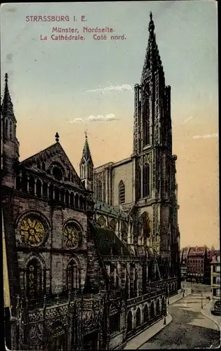 Ak Strasbourg Straßburg Elsass Bas Rhin, Münster, Nordseite