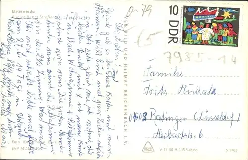 Ak Elsterwerda in Brandenburg, August Bebel Straße