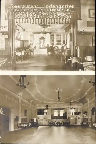 Foto Ak Mahlow in Brandenburgm, Restaurant Lindengarten, Innenansicht