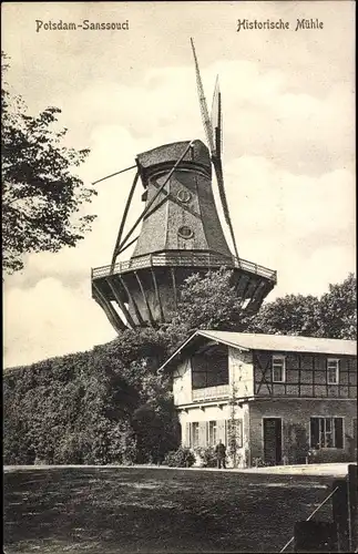 Ak Potsdam, Park Sanssouci, Historische Mühle