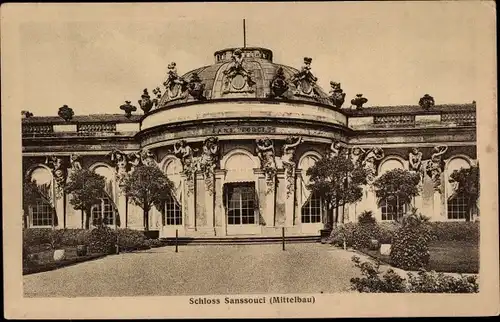 Ak Potsdam, Schloss Sanssouci, Mittelbau