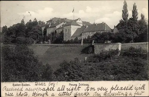 Ak Baden Baden am Schwarzwald, Neues Schloss