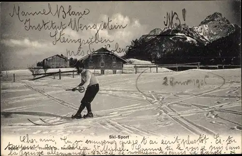 Ak Ski-Sport, Skifahrer, Winterszene