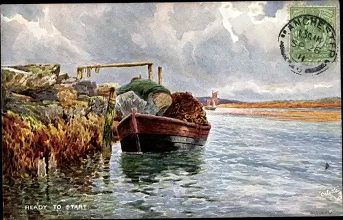 Künstler Ak Fisher boat, Ready to start, The Breezy Sea, Tuck 9095