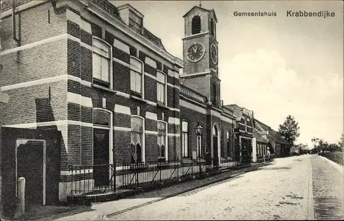 Ak Krabbendijke Zeeland, Gemeentehuis