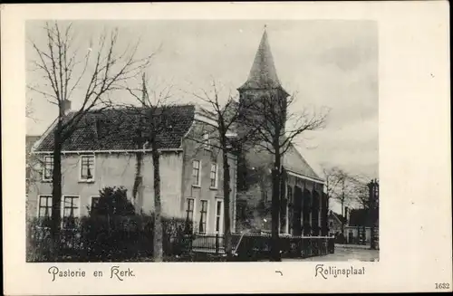 Ak Colijnsplaat Zeeland, Pastorie en Kerk