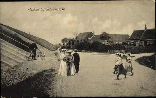 Ak Scharendijke Zeeland Niederlande, Straßenpartie