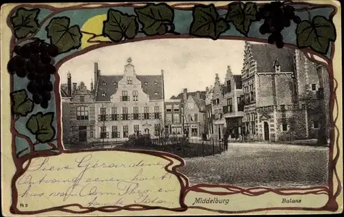 Passepartout Ak Middelburg Zeeland Niederlande, Balans