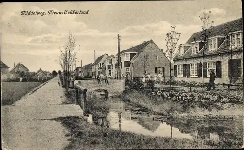 Ak Nieuw Lekkerland Molenlanden Südholland, Middelweg