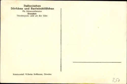 Passepartout Ak Dresden, Italienisches Dörfchen, Basteischlösschen
