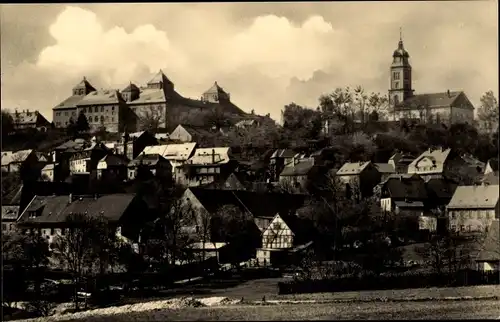 Ak Augustusburg im Erzgebirge, Panorama mit Schloss und Kirche