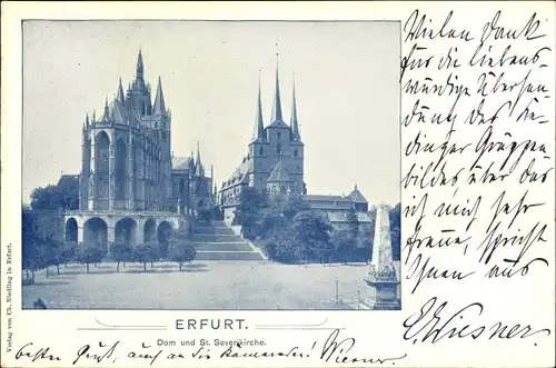 Ak Erfurt in Thüringen, Dom und St. Severikirche