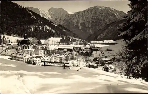 Ak Ettal Oberbayern, Panorama, Winteransicht