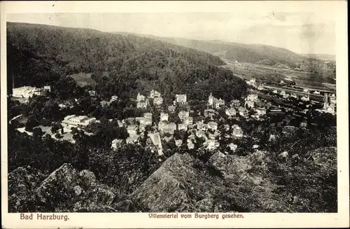 Ak Bad Harzburg am Harz, Villenviertel vom Burgberg gesehen