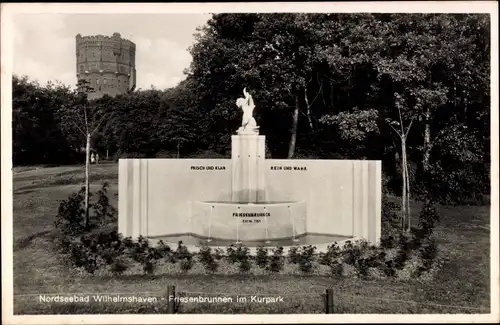 Ak Wilhelmshaven in Niedersachsen, Friesenbrunnen im Kurpark