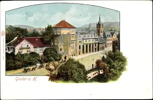 Ak Goslar Harz, Straßenpartie mit Haus Achtermann