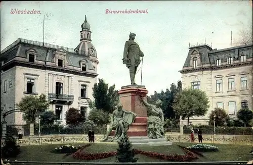 Ak Wiesbaden in Hessen, Bismarckdenkmal