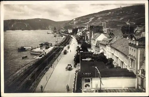 Ak Rüdesheim am Rhein in Hessen, Gebäude am Fluss, Garage